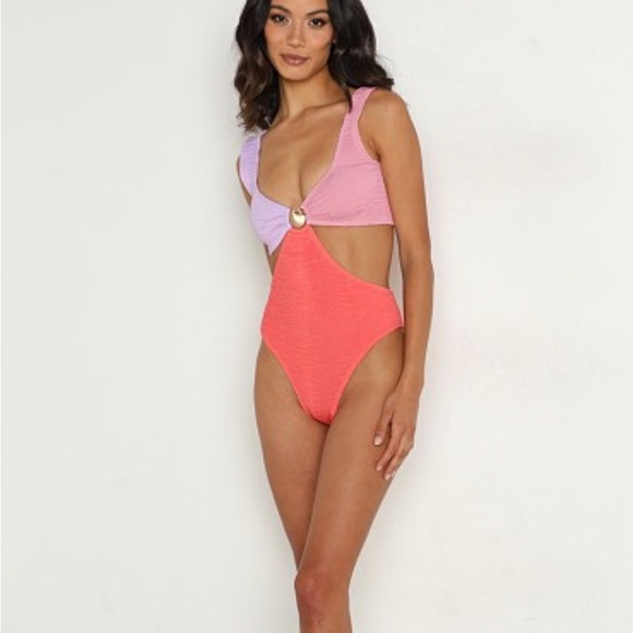 CLEONIE Hamptons Maillot One Piece Coral Blossom Lilac One Size - Picture 2 of 10